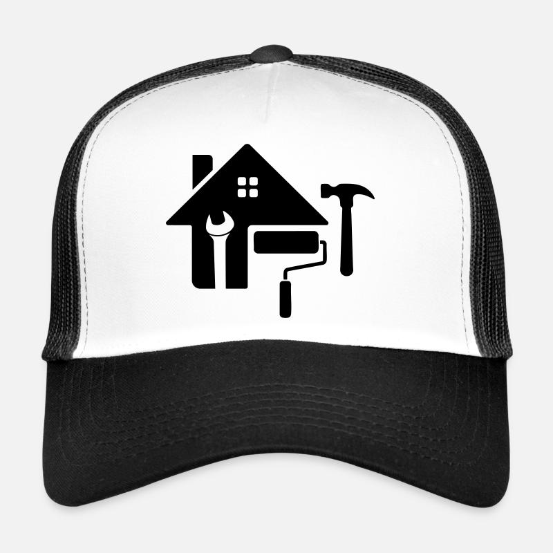 Handwerker Logo – Hammer, Schlüssel & Farbrolle Trucker Cap