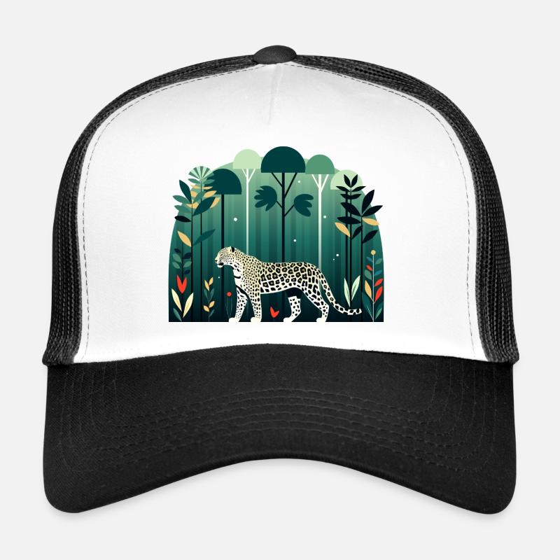 Léopard dans la jungle Casquette trucker 