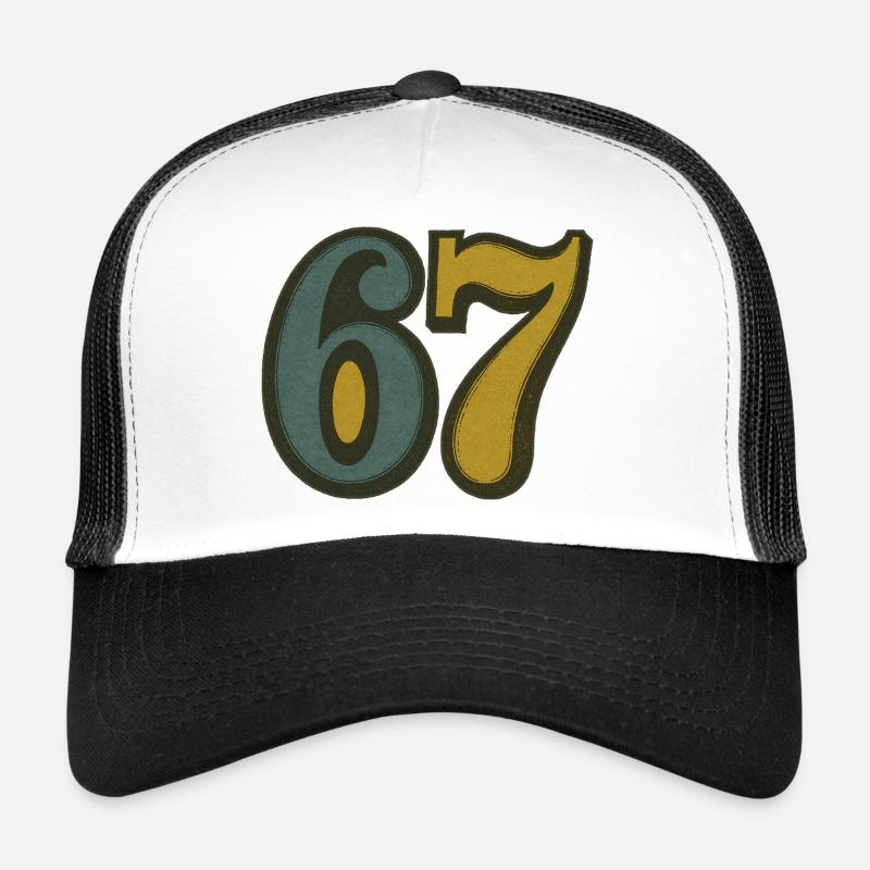 Vintage 67 Numerals Retro Typography Trucker Cap