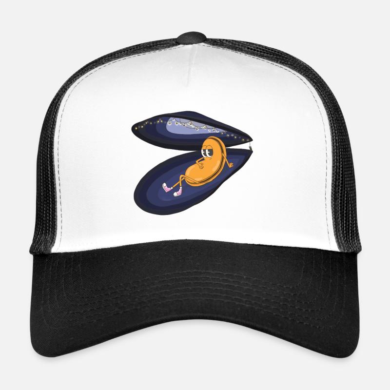 Moule Paresseuse sous Éclats Nocturnes - Casquette trucker  - blanc/noir