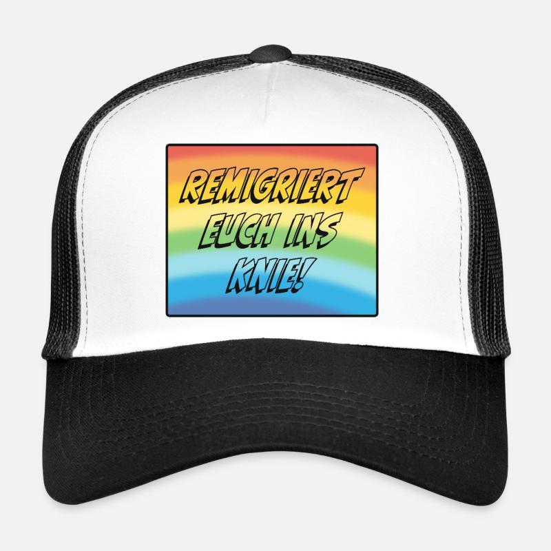 Remigriert Euch Ins Knie! Trucker Cap