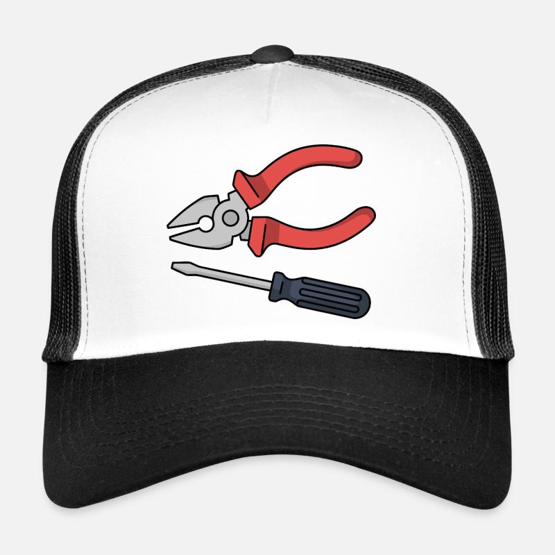 Stylized pliers and screwdrivers Trucker Cap