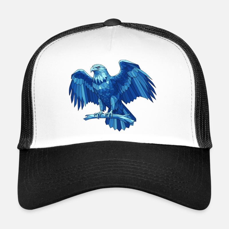 Geometric Blue Eagle with Sword Trucker Cap