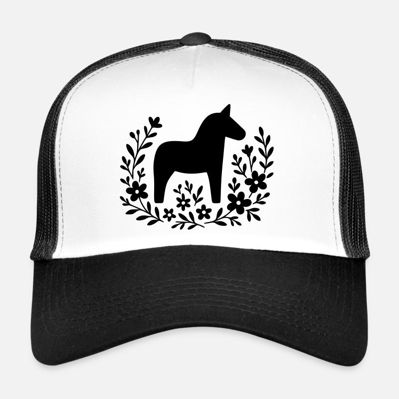 Cheval Dala – Conception d’art populaire nordique Casquette trucker 