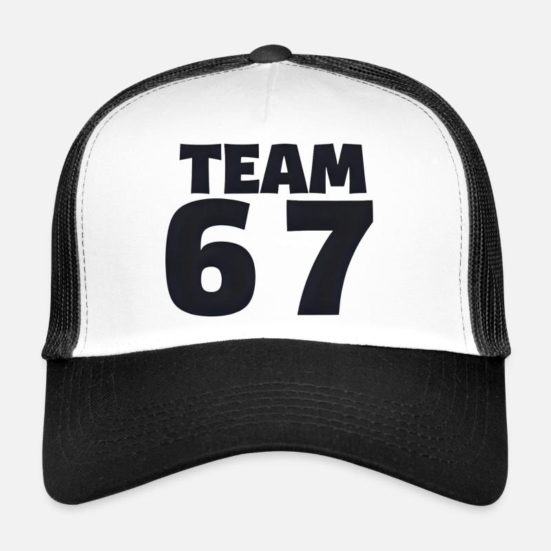 Team 6 7 - Casquette trucker  - blanc/noir