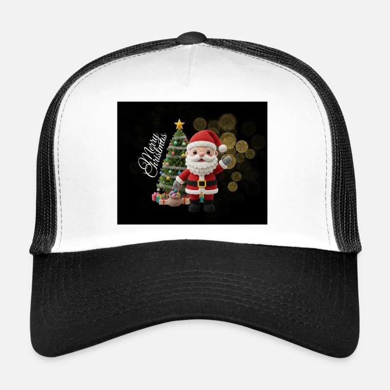 Knitted Santa with Christmas tree Trucker Cap
