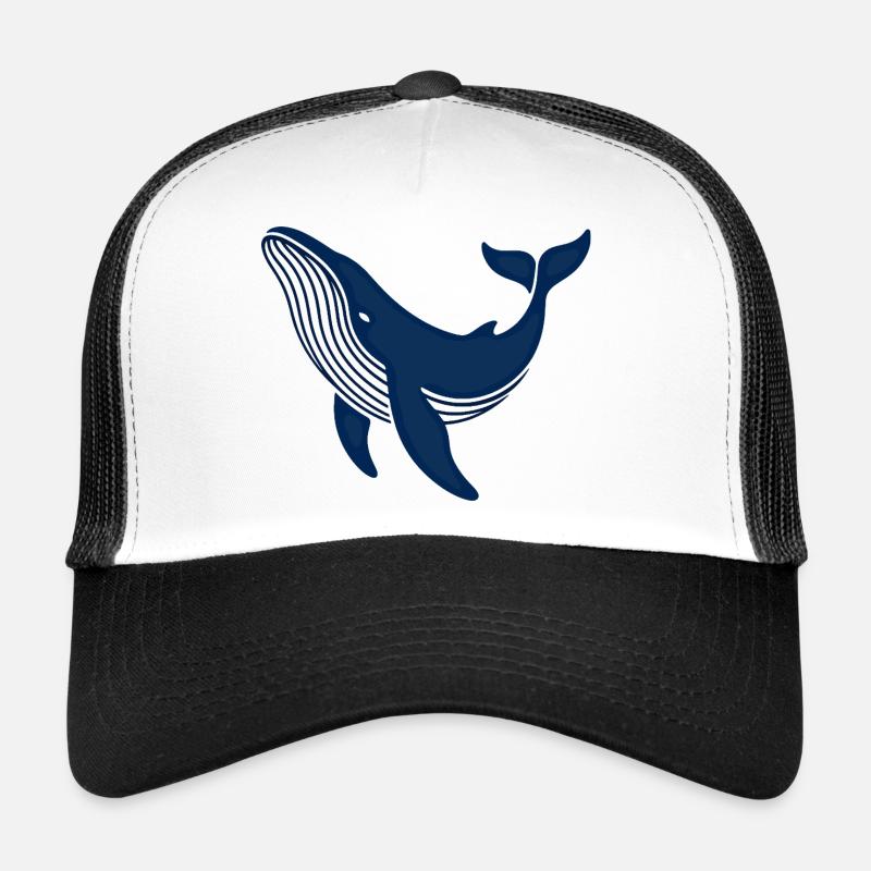 Blauer Wal - Trucker Cap - Weiß/Schwarz