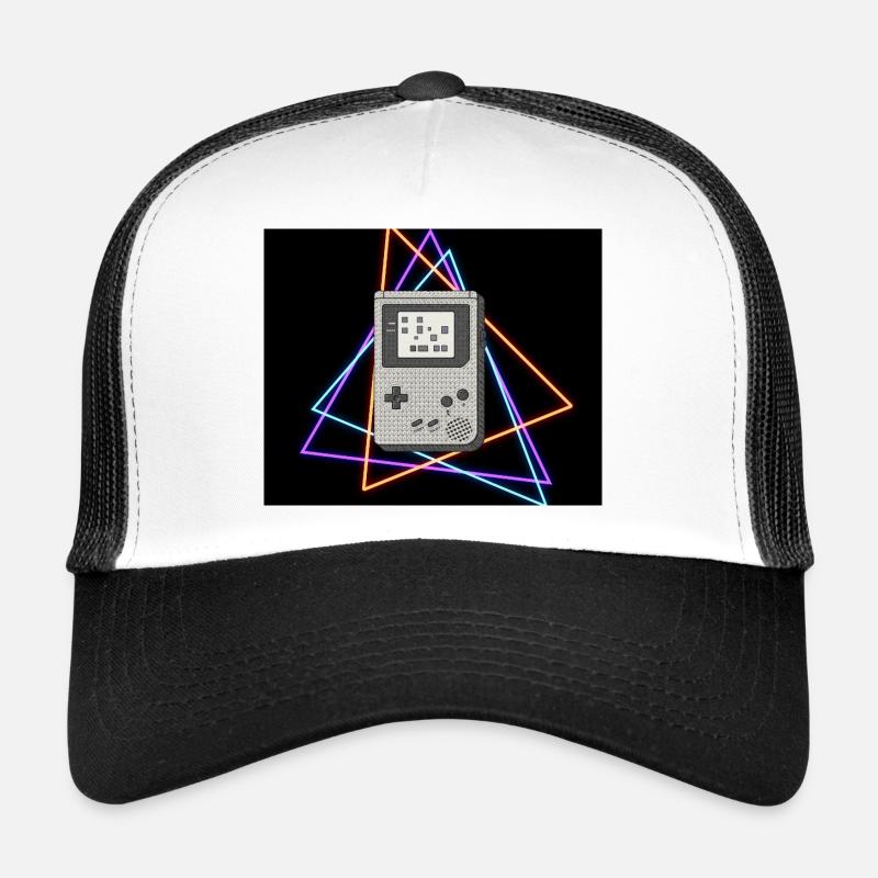 Console de jeu rétro Neon - Casquette trucker  - blanc/noir