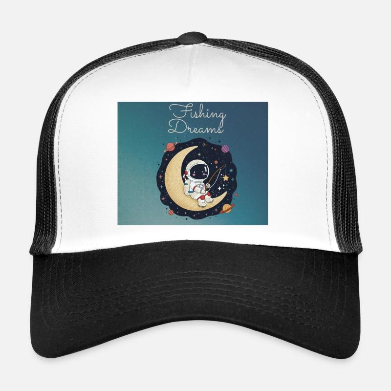 Astronaut sitz auf dem Mond und angelt Träume  Trucker Cap
