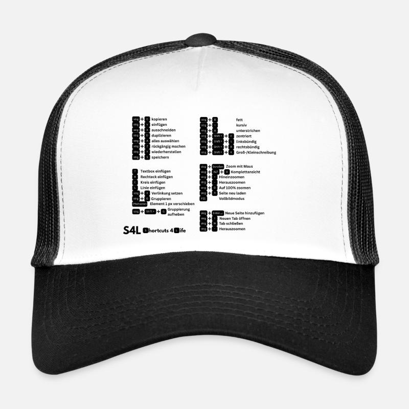 Shortcuts für Design-Profi! Content Creator - Trucker Cap - Weiß/Schwarz