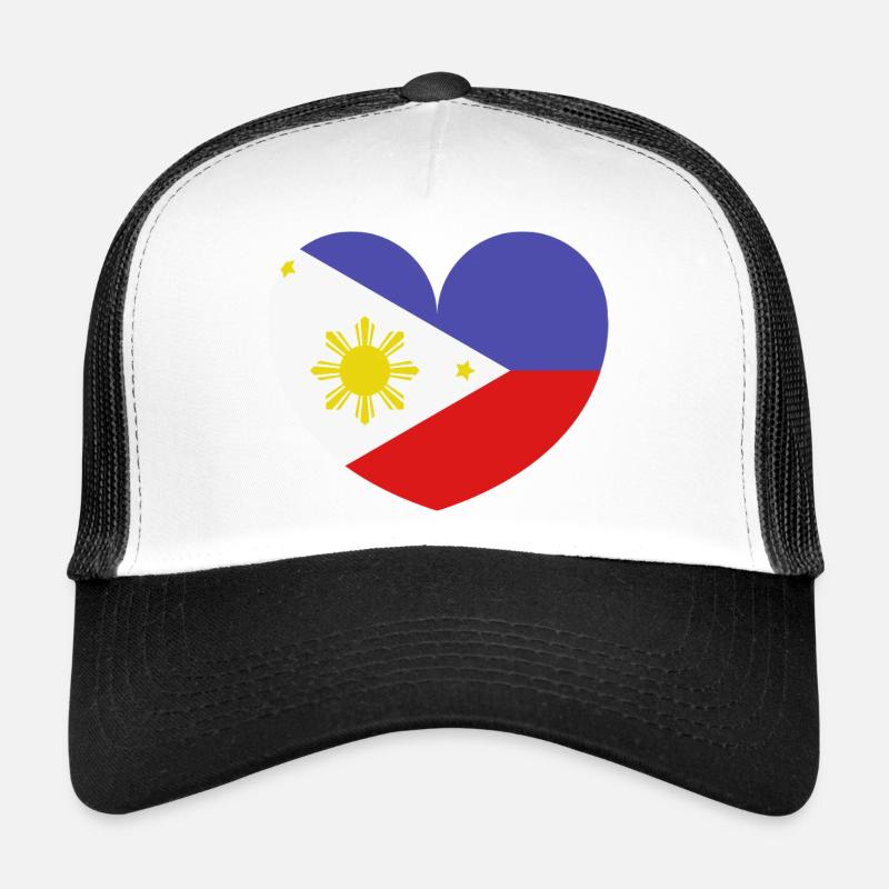 Drapeau du cœur des Philippines Casquette trucker 