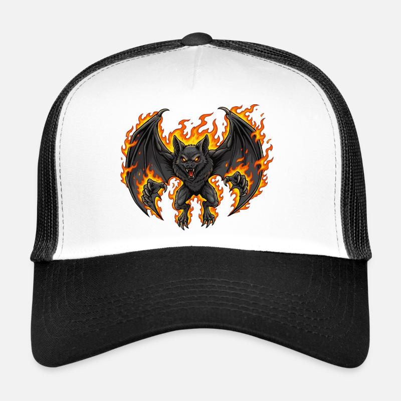 Chauve-souris en feu Casquette trucker 