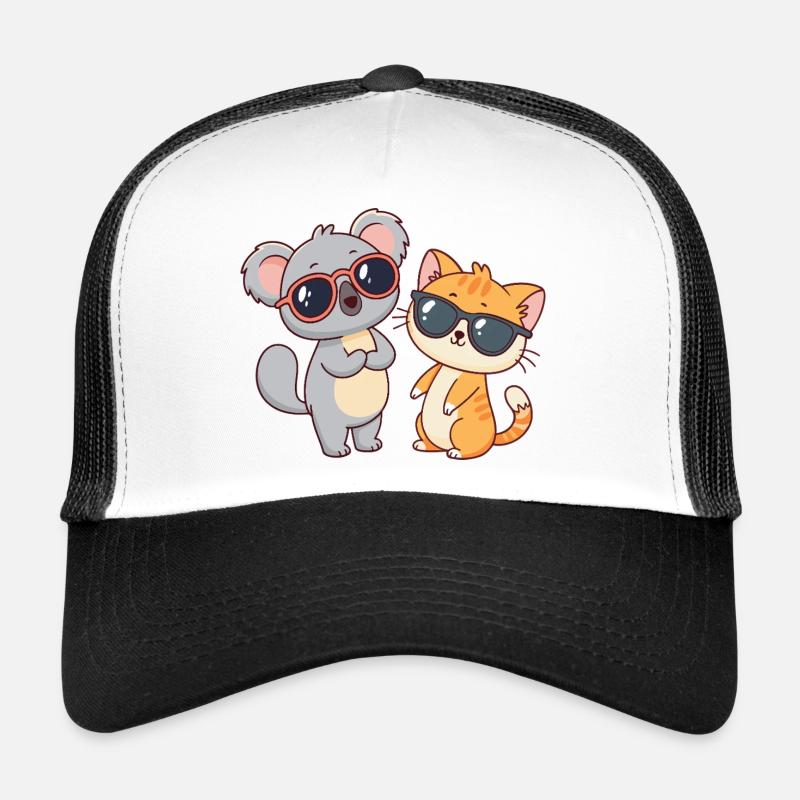 Amitié en Soleil: Koala et Chat Casquette trucker 