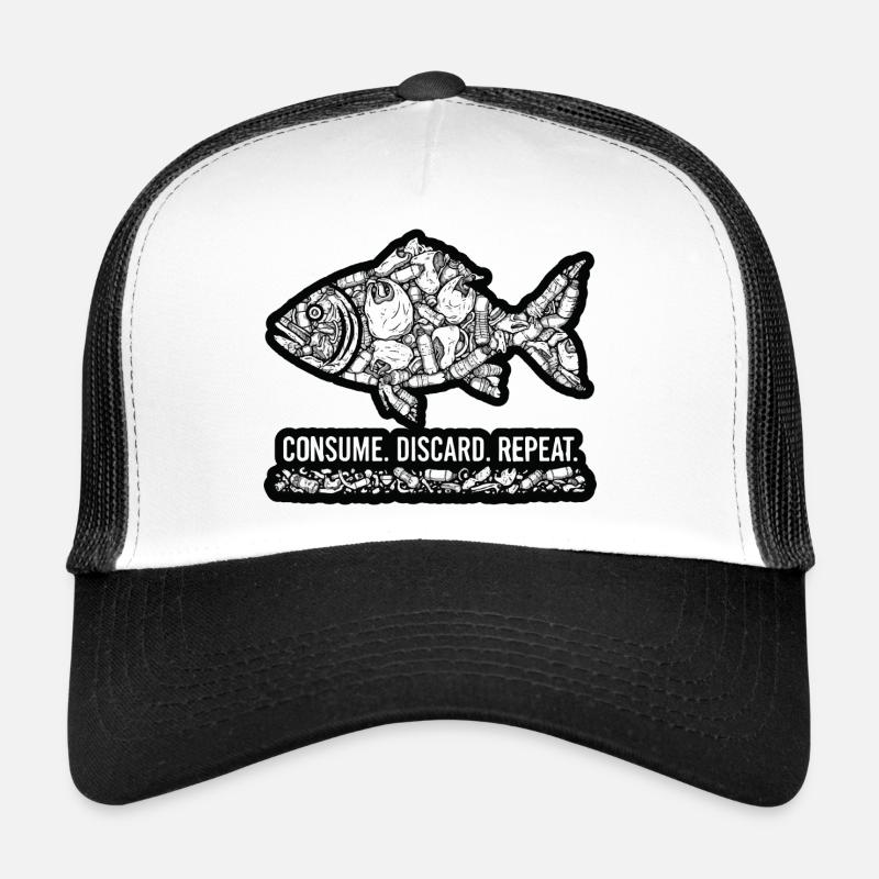 Poisson Déchets: Consomme Jette Répète Casquette trucker 