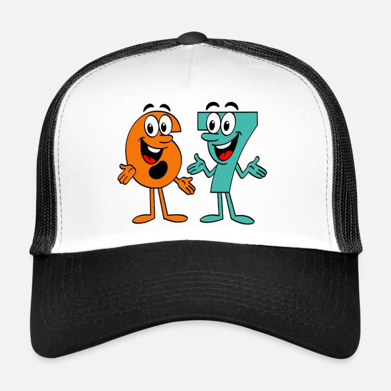 Six Seven Cartoon - Trucker Cap - Weiß/Schwarz