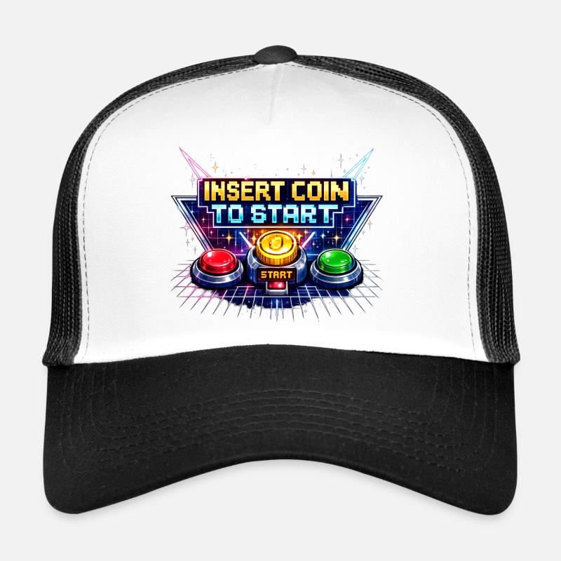 Bouton de démarrage arcade Neon Rétro Casquette trucker 