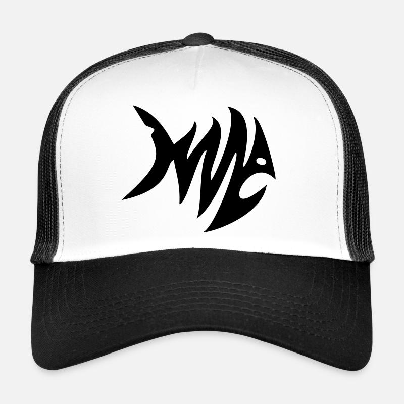 Poisson zèbre - Casquette trucker  - blanc/noir