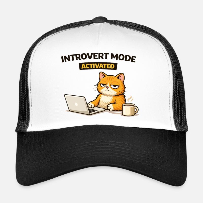Introvert Mode Activated Cat Trucker Cap
