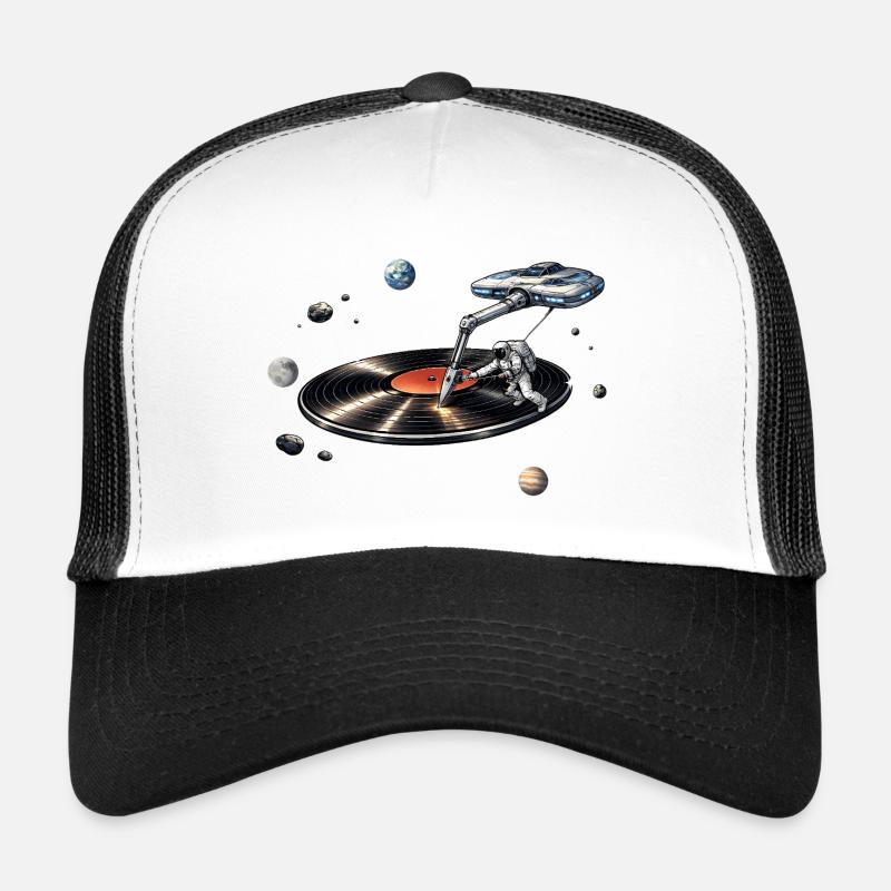Astronaut as a plate needle in space Trucker Cap