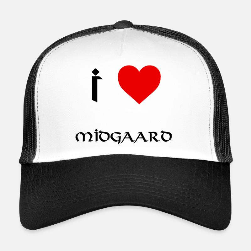 Ich liebe Midgaard - Trucker Cap - Weiß/Schwarz