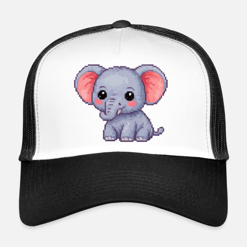 Kleiner Pixel-Elefant Kuschelheld Trucker Cap