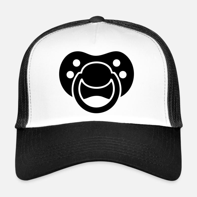 Schnuller Silhouette – Baby Design - Trucker Cap - Weiß/Schwarz