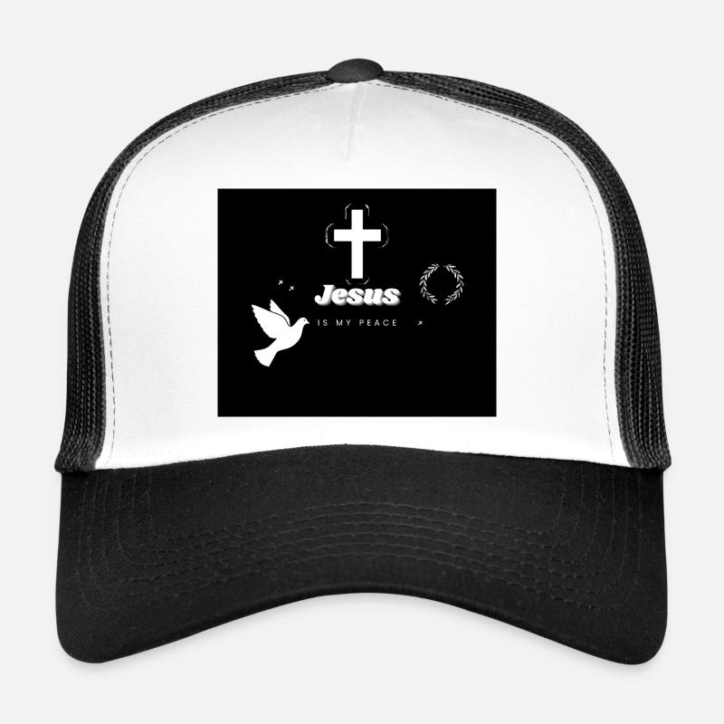 Jésus est ma paix - Casquette trucker  - blanc/noir