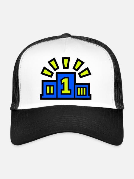 Vainqueur Podium Place 1 Champion - Casquette trucker  - blanc/noir - Devant