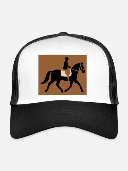 Cavalier équestre passe-temps - Casquette trucker  - blanc/noir - Devant