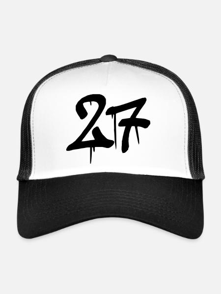 27 - Trucker Cap - Weiß/Schwarz - Vorne