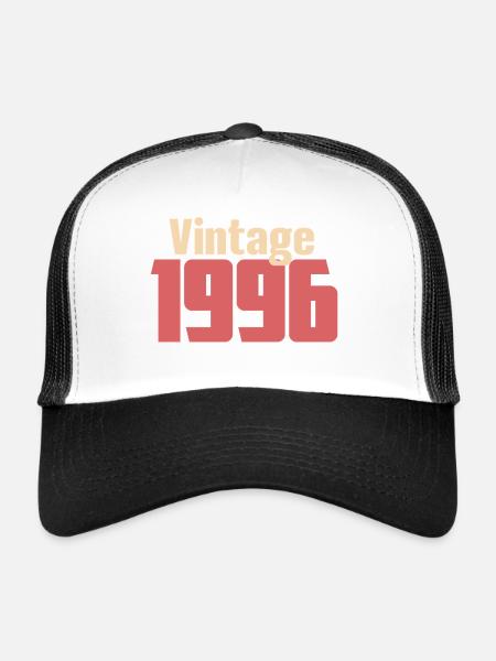 Art Déco 30 Ans Trentaine Cadeau Rétro 1996 - Casquette trucker  - blanc/noir - Devant