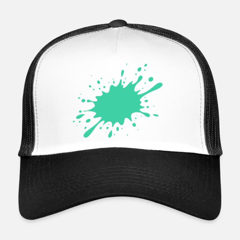 Éclaboussures de peinture turquoise Casquette trucker 
