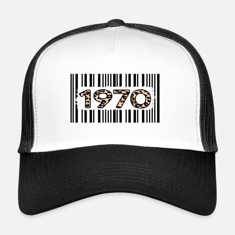 1970 birthday 52 years barcode leopard pattern Trucker Cap