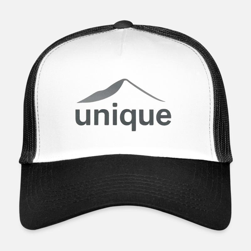"Einzigartiges Bergdesign" - Trucker Cap - Weiß/Schwarz