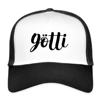 Schweizerdeutsch Patenonkel - Götti - Trucker Cap - Weiß/Schwarz - Vorne