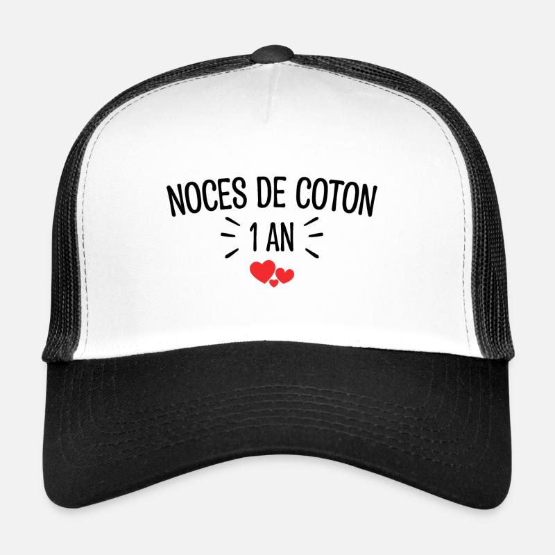 Noces de Coton - Casquette trucker  - blanc/noir