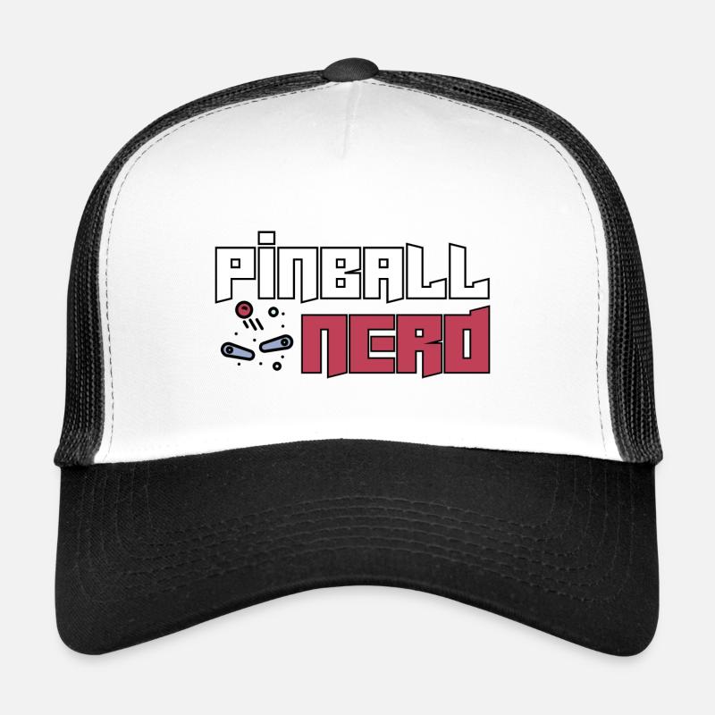 Pinball Nerd Pinball Player Pinball Red White Trucker Cap