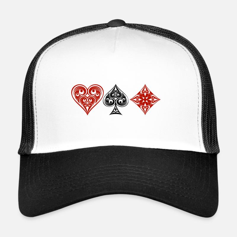 Poker - Trucker Cap - Weiß/Schwarz
