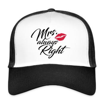 mrs.always right - Trucker Cap - Weiß/Schwarz - Vorne