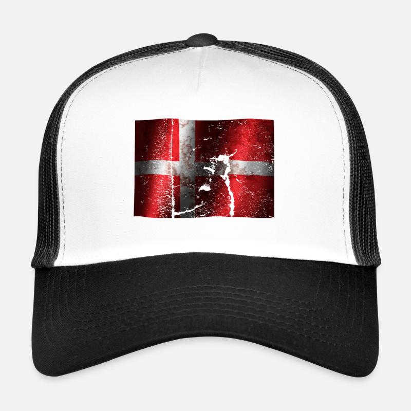 Danemark drapeau cool vintage utilisé sport look Casquette trucker 