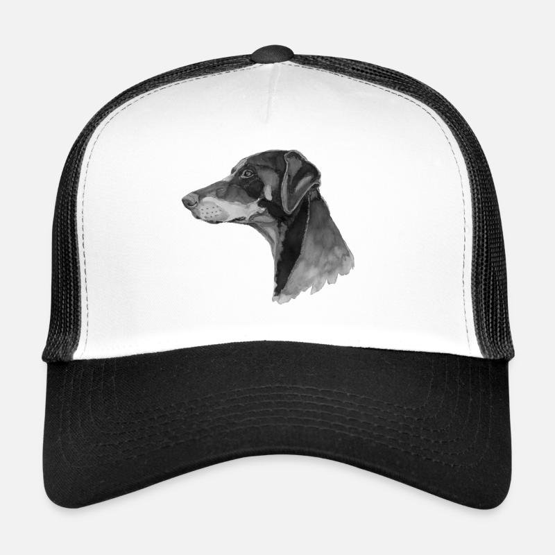 Doberman Pincher - Trucker Cap - white/black