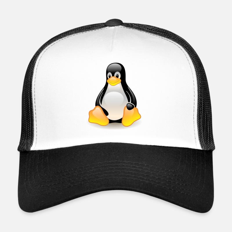 Linux - Casquette trucker  - blanc/noir