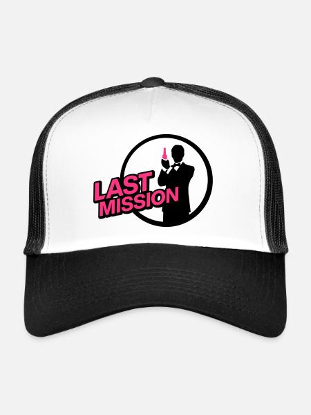 LAST MISSION - Trucker Cap - Weiß/Schwarz - Vorne