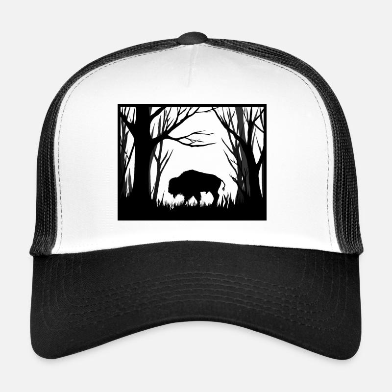 Ubr w lesie, bison dans la forêt, bison dans la forêt Casquette trucker 