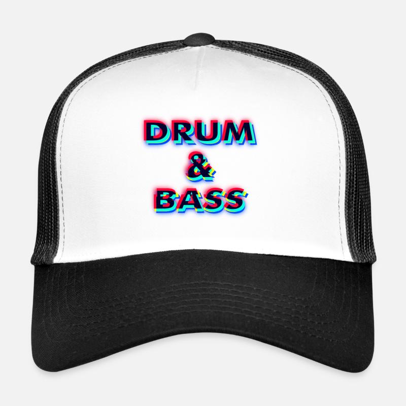 DnB GLITCH - Casquette trucker  - blanc/noir