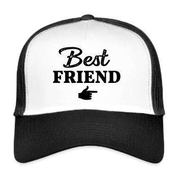 Meilleur ami ami partenaire look meilleur ami - Casquette trucker  - blanc/noir - Devant
