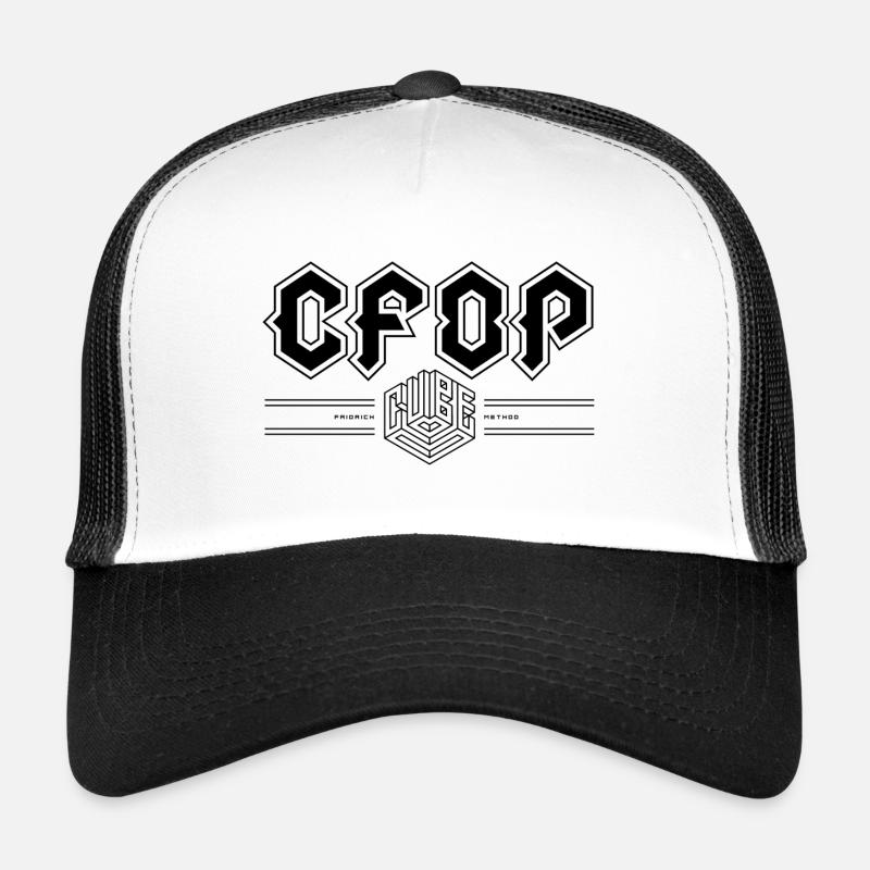 CFOP fridrich method. Cube-Cuber-Speedcubing - Casquette trucker - blanc/noir