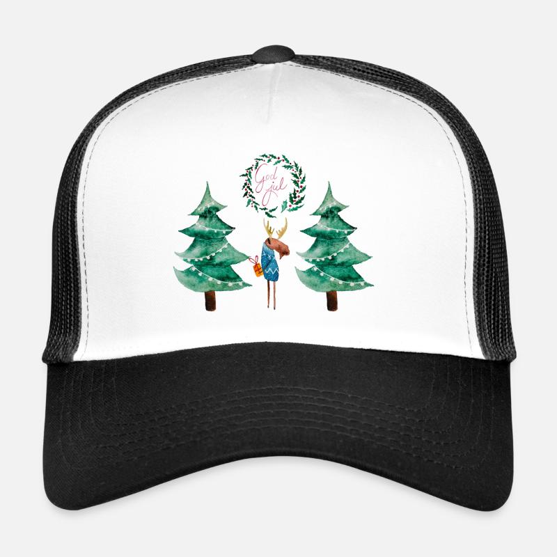 Fröhliche Weihnachten I Elch mit Geschenk Trucker Cap