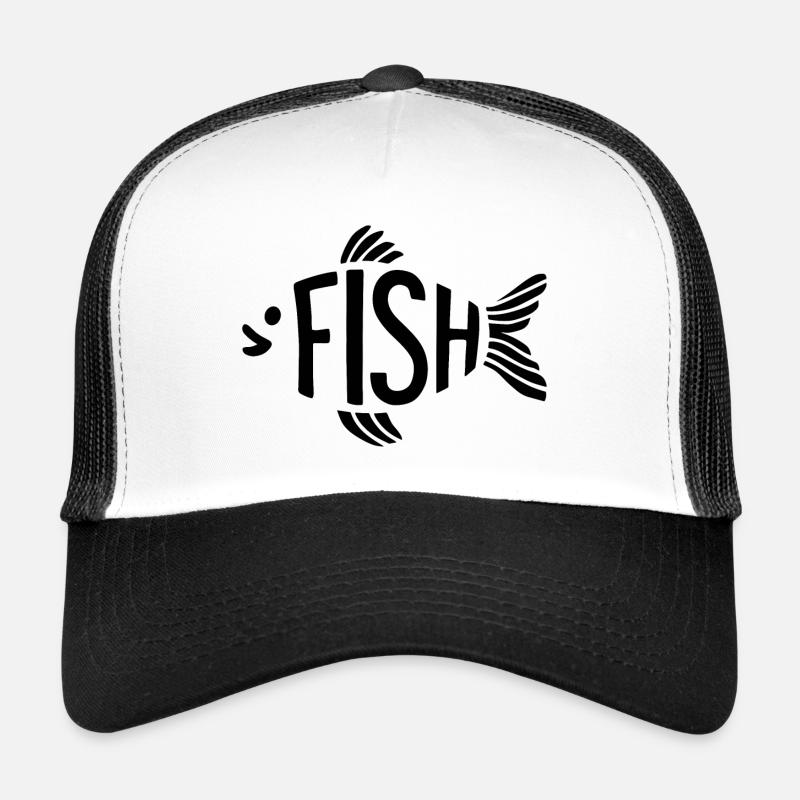 Os de poisson, squelette, pêche à chevrons Casquette trucker 