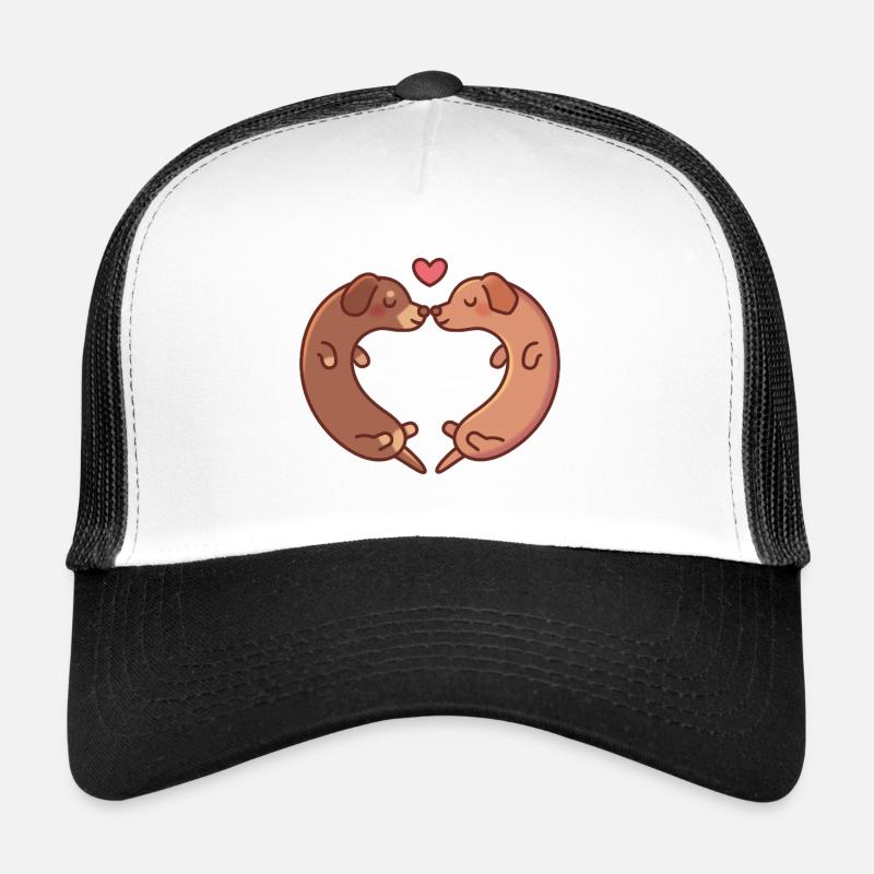 Chiens teckels mignons amoureux Casquette trucker 